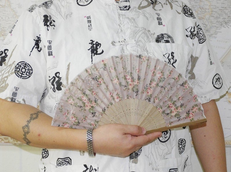 Salutto Folding Hand Fan Transparent Hand Fans Chiffon with Beautiful Fabric For Party Wedding Gift Chiffon - Image 4